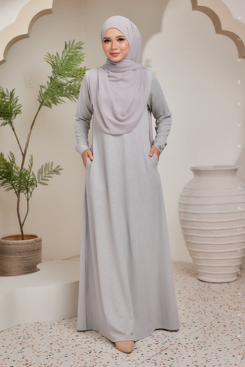 Erra Ironless PolyCotton Knitted Jubah Dress.