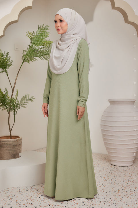 Erra Ironless PolyCotton Knitted Jubah Dress.