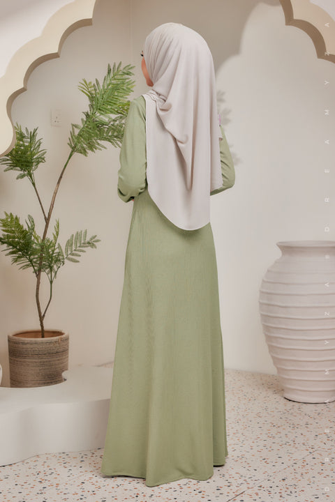 Erra Ironless PolyCotton Knitted Jubah Dress.