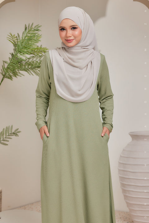 Erra Ironless PolyCotton Knitted Jubah Dress.