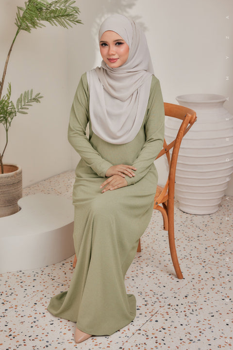 Erra Ironless PolyCotton Knitted Jubah Dress