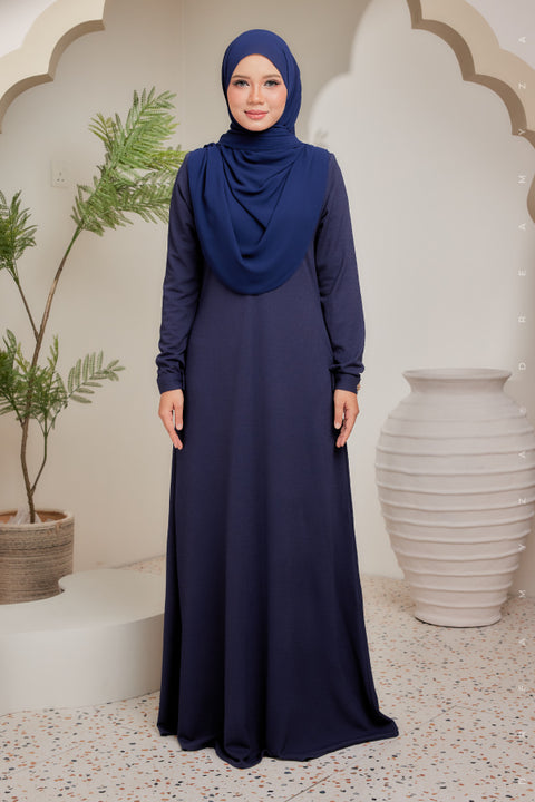 Erra Ironless PolyCotton Knitted Jubah Dress