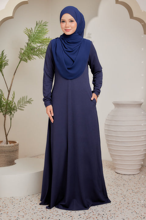 Erra Ironless PolyCotton Knitted Jubah Dress