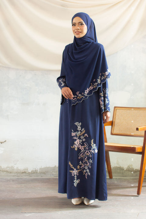 Kencana Embroidered Jubah Abaya with Shawl