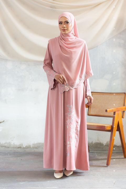 Kencana Embroidered Jubah Abaya with Shawl