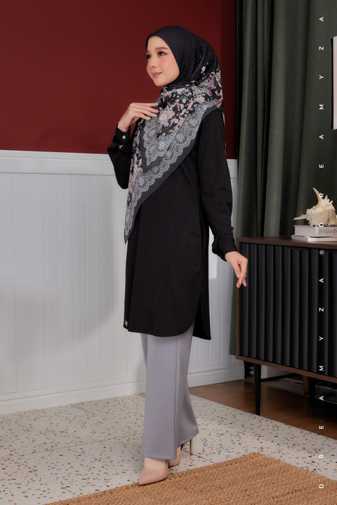 Lana Ironless PolyCotton Knitted Long Top Blouse