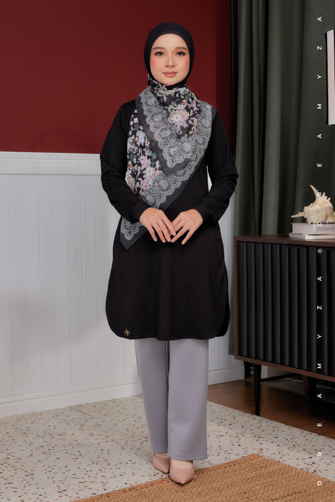 Lana Ironless PolyCotton Knitted Long Top Blouse