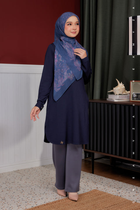 Lana Ironless PolyCotton Knitted Long Top Blouse