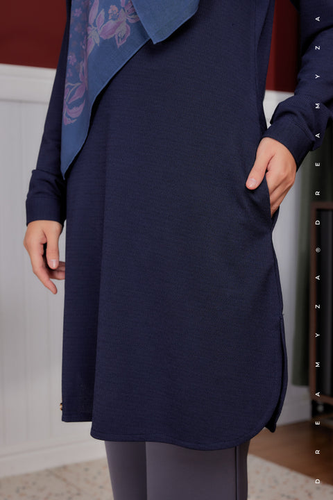 Lana Ironless PolyCotton Knitted Long Top Blouse