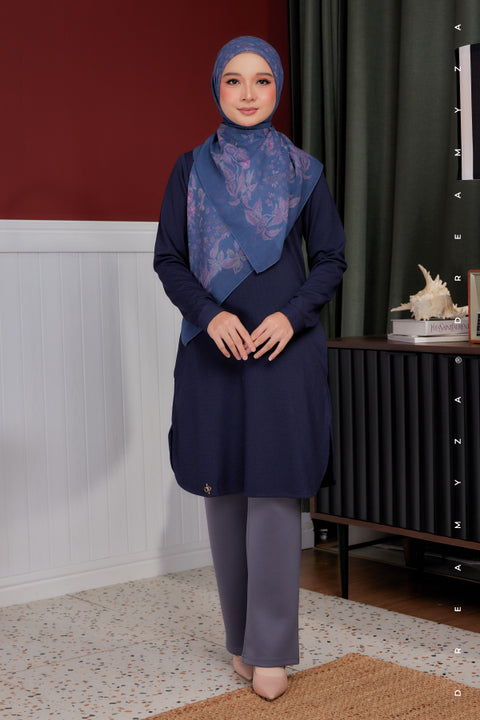 Lana Ironless PolyCotton Knitted Long Top Blouse