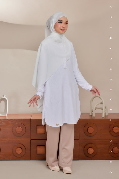 Lana Ironless PolyCotton Knitted Long Top Blouse
