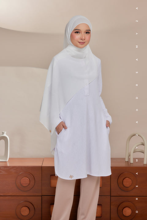 Lana Ironless PolyCotton Knitted Long Top Blouse
