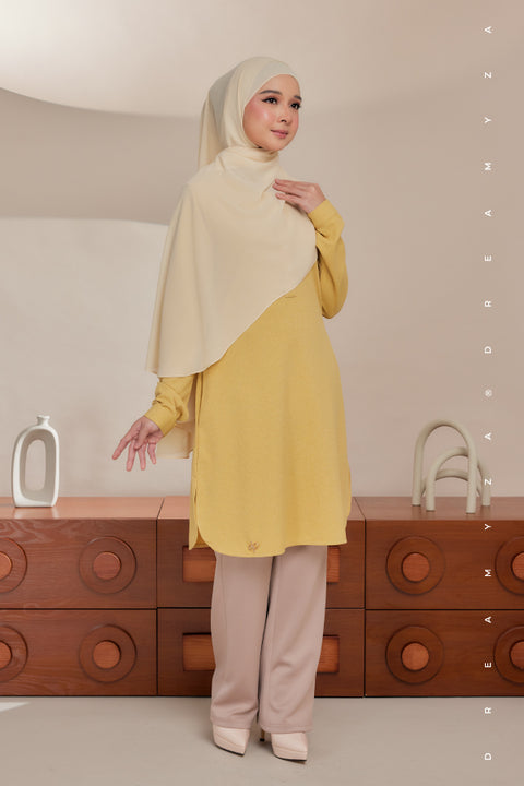 Lana Ironless PolyCotton Knitted Long Top Blouse