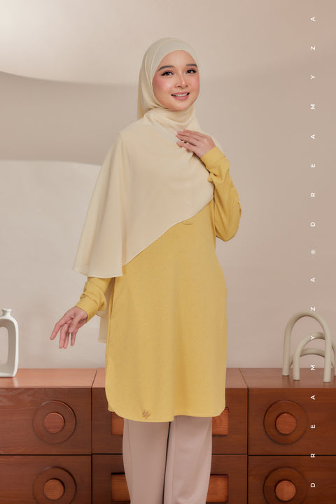 Lana Ironless PolyCotton Knitted Long Top Blouse