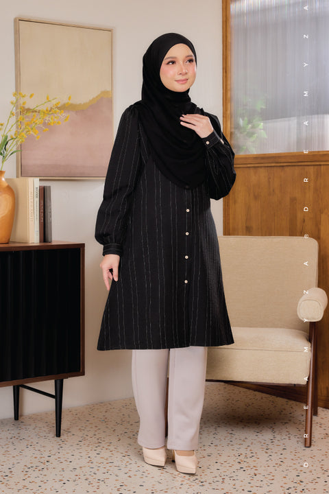 Lisa ironless Cotton Jacquard Tunic Long Top