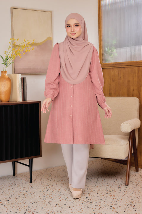 Lisa ironless Cotton Jacquard Tunic Long Top