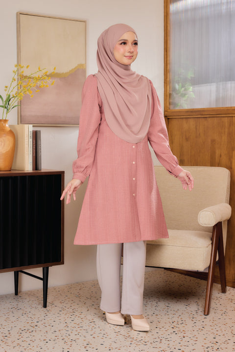 Lisa ironless Cotton Jacquard Tunic Long Top