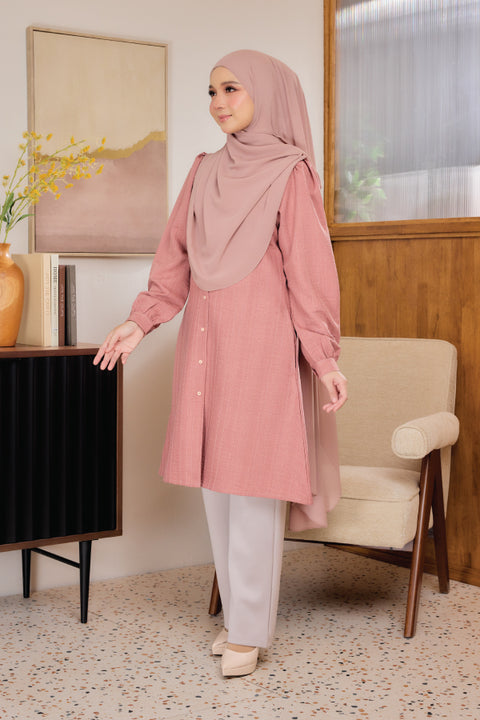 Lisa ironless Cotton Jacquard Tunic Long Top
