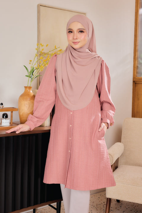 Lisa ironless Cotton Jacquard Tunic Long Top