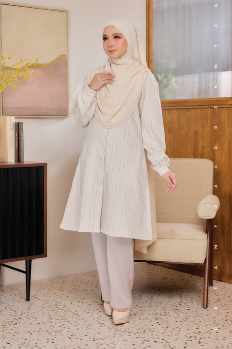 Lisa ironless Cotton Jacquard Tunic Long Top