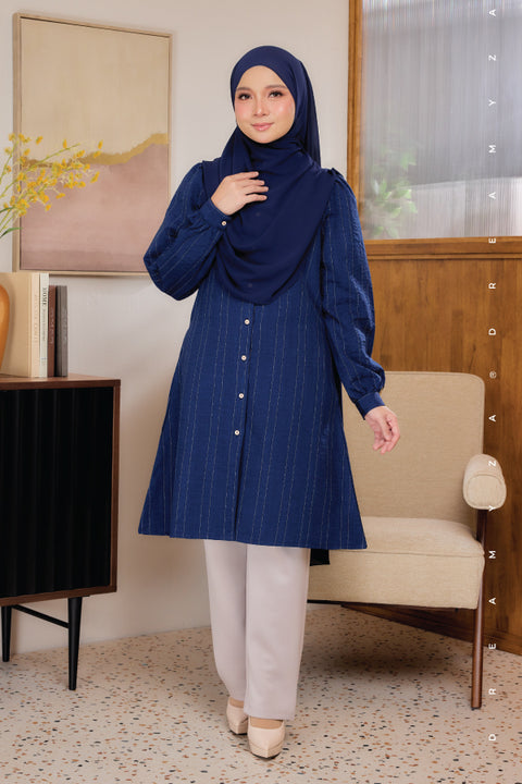 Lisa ironless Cotton Jacquard Tunic Long Top