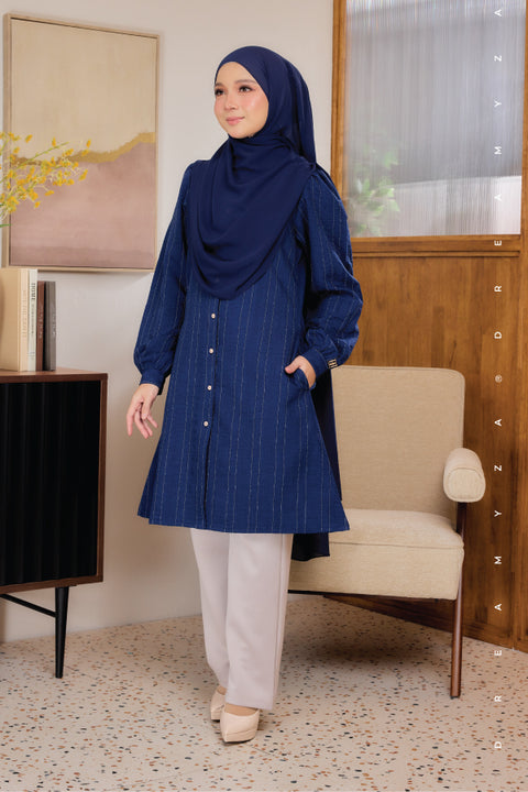 Lisa ironless Cotton Jacquard Tunic Long Top
