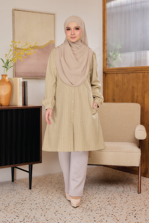 Lisa ironless Cotton Jacquard Tunic Long Top