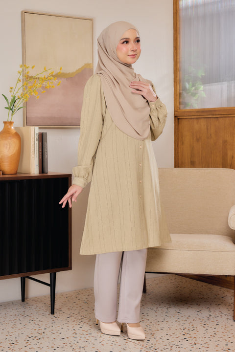 Lisa ironless Cotton Jacquard Tunic Long Top