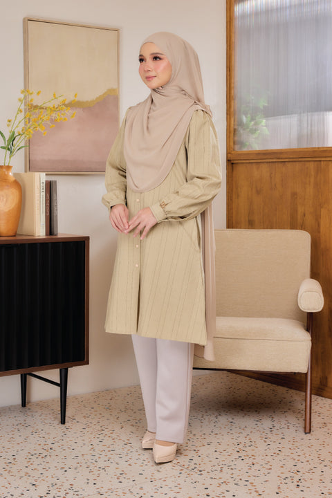 Lisa ironless Cotton Jacquard Tunic Long Top
