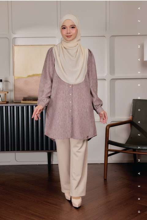 Lyra ironless A-Line Premium Cotton Linen Blouse