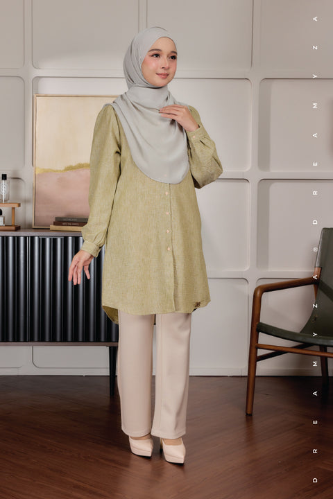 Lyra ironless A-Line Premium Cotton Linen Blouse
