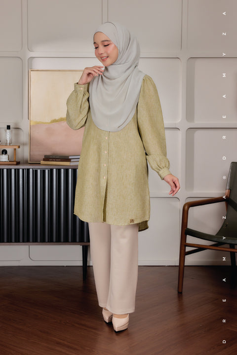 Lyra ironless A-Line Premium Cotton Linen Blouse