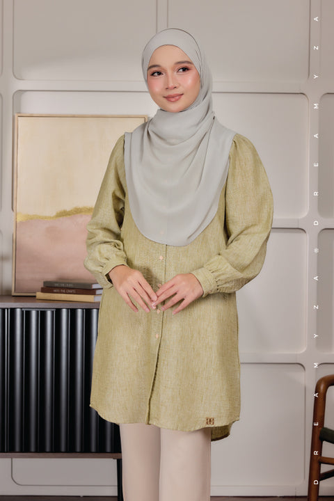 Lyra ironless A-Line Premium Cotton Linen Blouse
