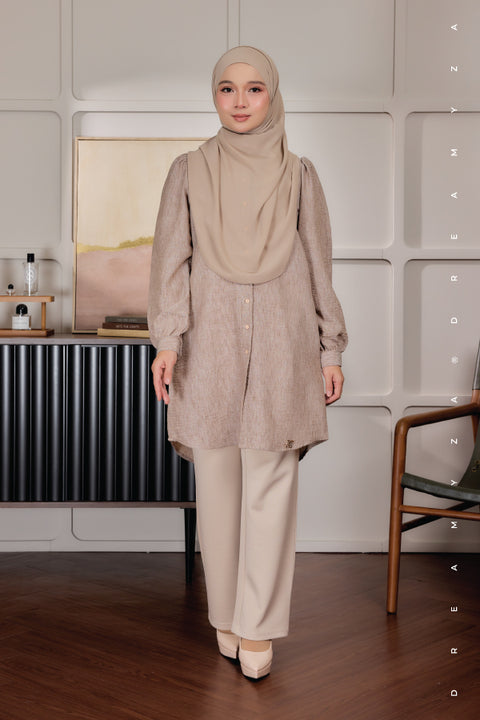 Lyra ironless A-Line Premium Cotton Linen Blouse