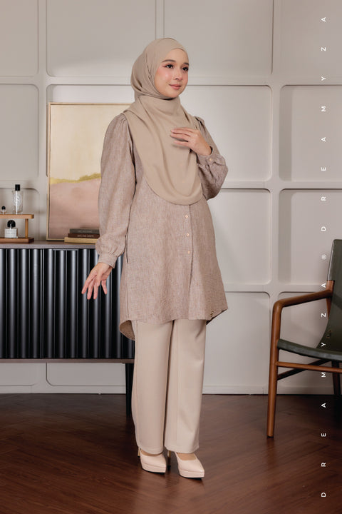 Lyra ironless A-Line Premium Cotton Linen Blouse