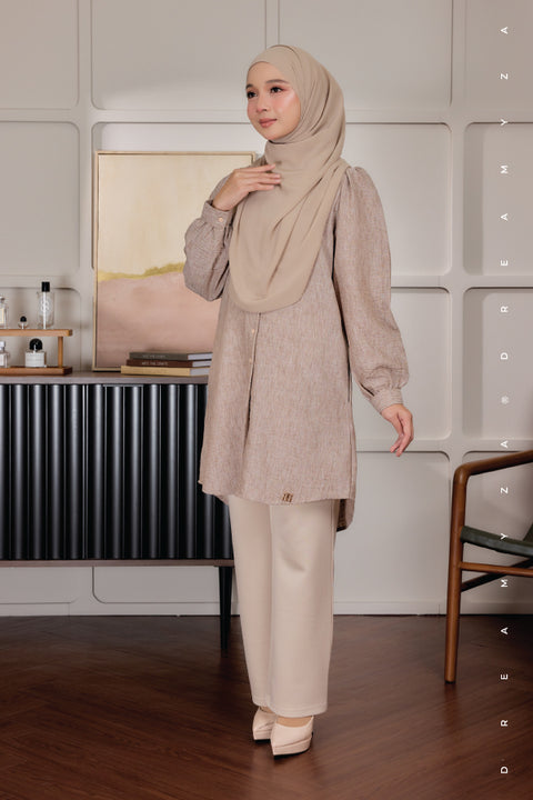 Lyra ironless A-Line Premium Cotton Linen Blouse