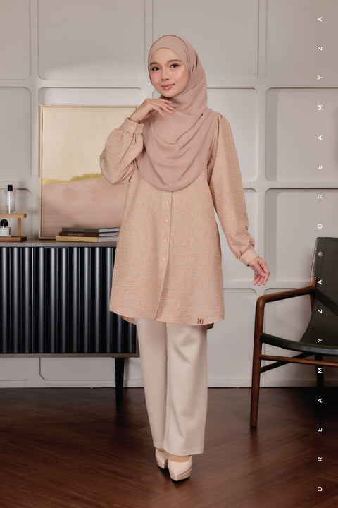 Lyra ironless A-Line Premium Cotton Linen Blouse