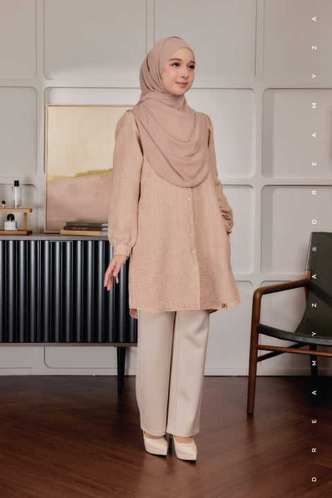 Lyra ironless A-Line Premium Cotton Linen Blouse