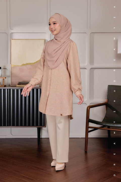Lyra ironless A-Line Premium Cotton Linen Blouse