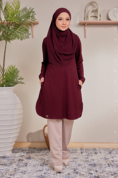 Lana Ironless PolyCotton Knitted Long Top Blouse