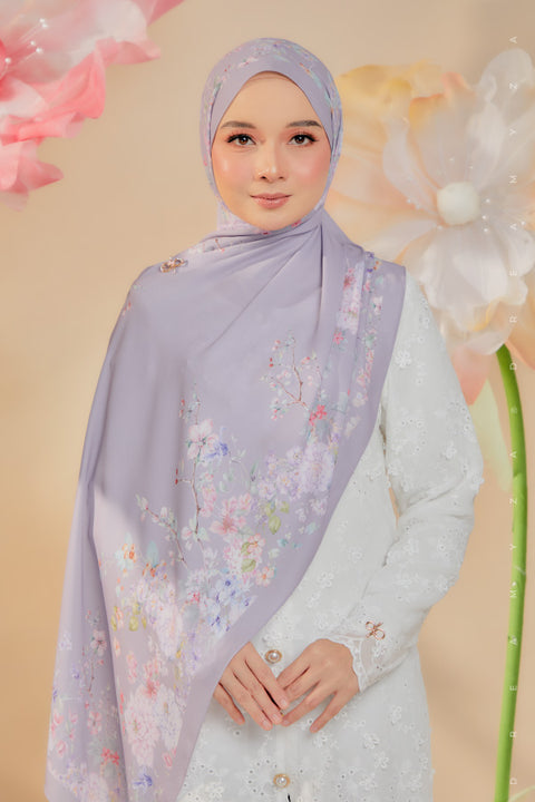 Blooming Garden Series in Miracle [Premium Printed Korean Chiffon Shawl]