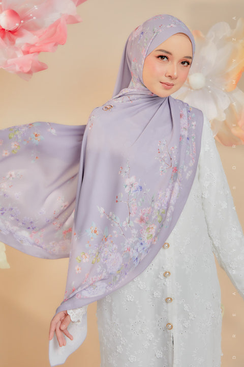 Blooming Garden Series in Miracle [Premium Printed Korean Chiffon Shawl]