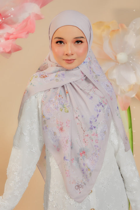 Blooming Garden Series in Miracle [Premium Printed Korean Chiffon Shawl]