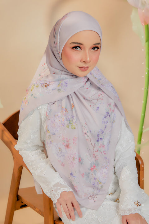 Blooming Garden Series in Miracle [Premium Printed Korean Chiffon Shawl]