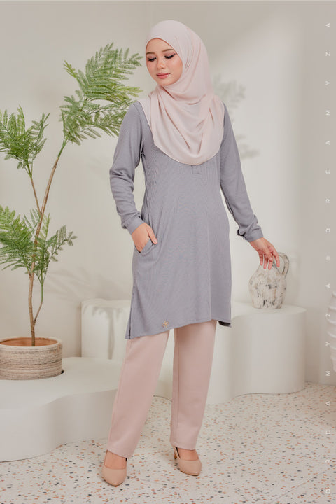 Lily Ironless Cotton Knitted Long Top Blouse.