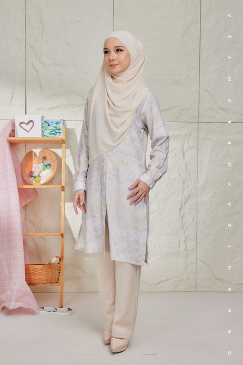 Mysa Printed Exclusive Heavy Chiffon Long Blouse