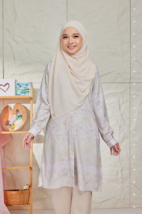 Mysa Printed Exclusive Heavy Chiffon Long Blouse