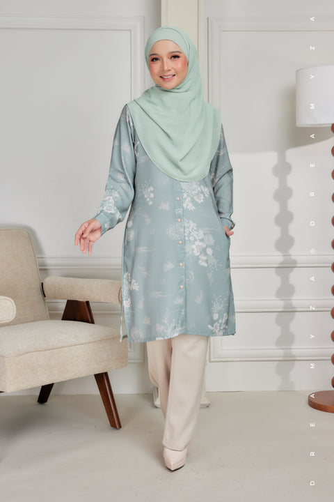 Mysa Printed Exclusive Heavy Chiffon Crepe Long Blouse