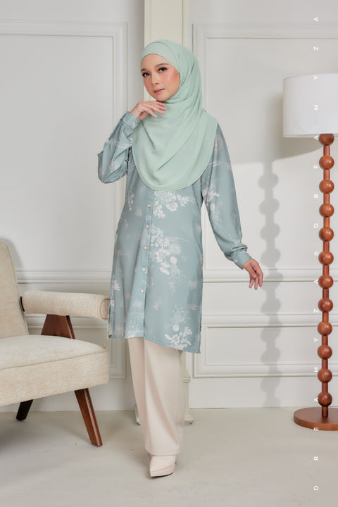 Mysa Printed Exclusive Heavy Chiffon Crepe Long Blouse