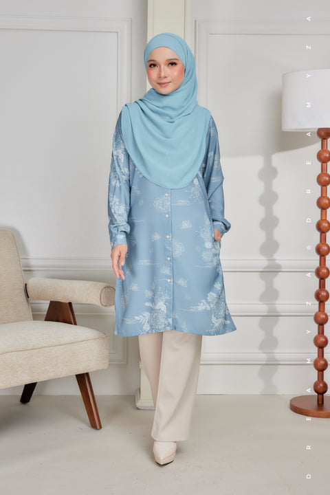 Mysa Printed Exclusive Heavy Chiffon Crepe Long Blouse